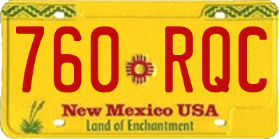 NM license plate 760RQC