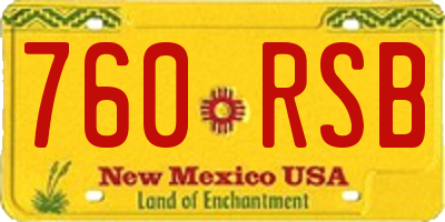 NM license plate 760RSB
