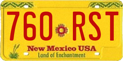 NM license plate 760RST