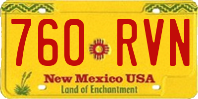 NM license plate 760RVN