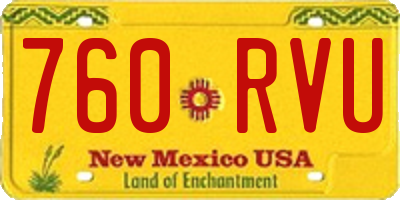 NM license plate 760RVU