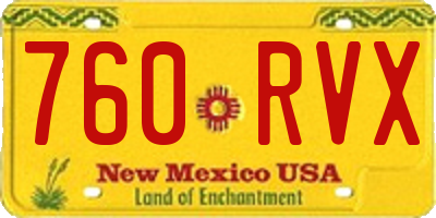 NM license plate 760RVX