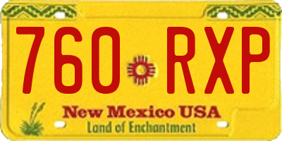 NM license plate 760RXP