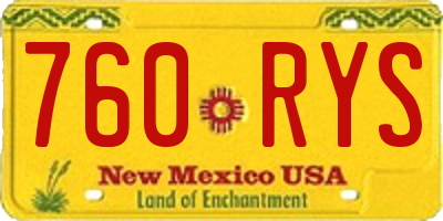 NM license plate 760RYS