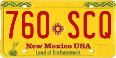 NM license plate 760SCQ