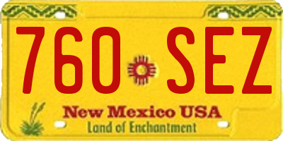 NM license plate 760SEZ