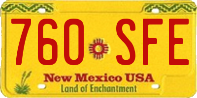 NM license plate 760SFE