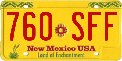 NM license plate 760SFF