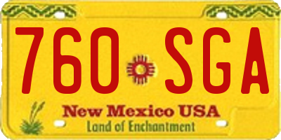 NM license plate 760SGA