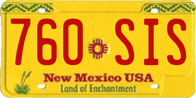 NM license plate 760SIS
