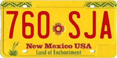 NM license plate 760SJA