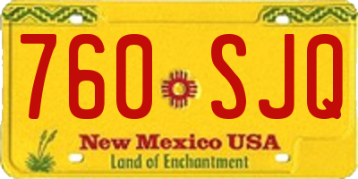 NM license plate 760SJQ