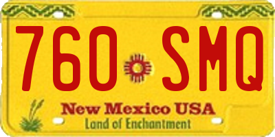 NM license plate 760SMQ