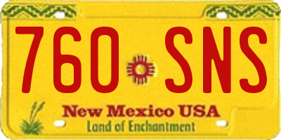 NM license plate 760SNS