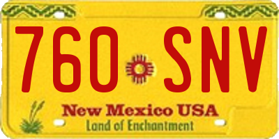 NM license plate 760SNV