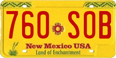 NM license plate 760SOB