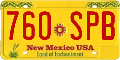 NM license plate 760SPB