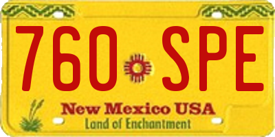 NM license plate 760SPE