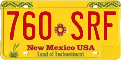 NM license plate 760SRF