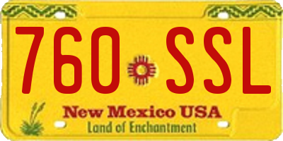 NM license plate 760SSL