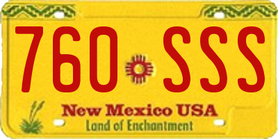 NM license plate 760SSS