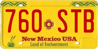 NM license plate 760STB