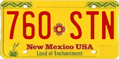 NM license plate 760STN