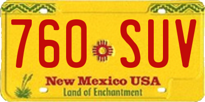 NM license plate 760SUV