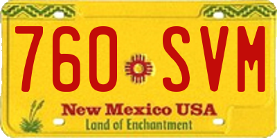 NM license plate 760SVM