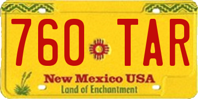 NM license plate 760TAR