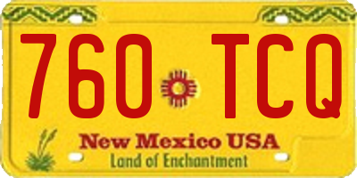 NM license plate 760TCQ