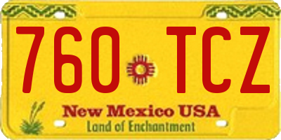 NM license plate 760TCZ