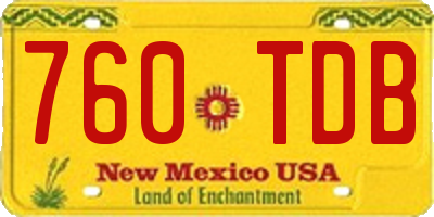 NM license plate 760TDB