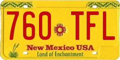 NM license plate 760TFL
