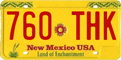 NM license plate 760THK