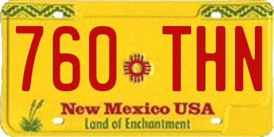 NM license plate 760THN