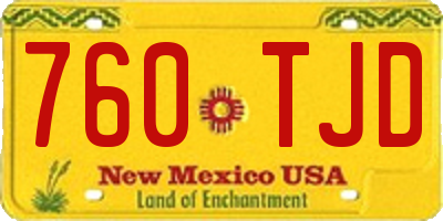 NM license plate 760TJD