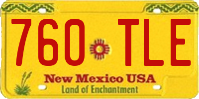 NM license plate 760TLE