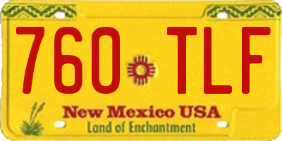 NM license plate 760TLF