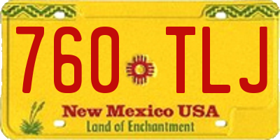 NM license plate 760TLJ