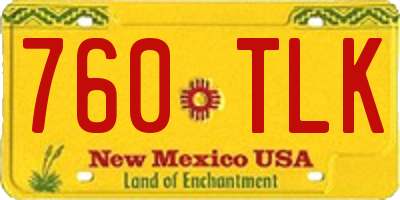 NM license plate 760TLK