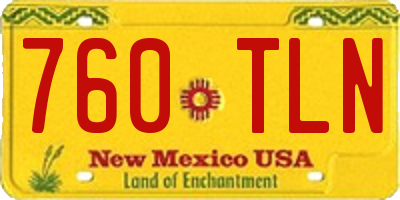 NM license plate 760TLN