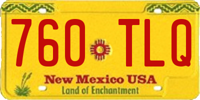 NM license plate 760TLQ