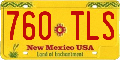 NM license plate 760TLS