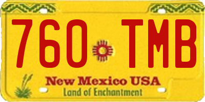 NM license plate 760TMB