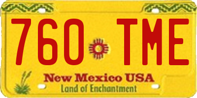 NM license plate 760TME