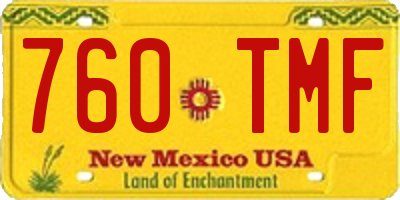 NM license plate 760TMF