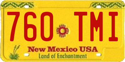NM license plate 760TMI