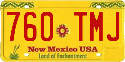 NM license plate 760TMJ