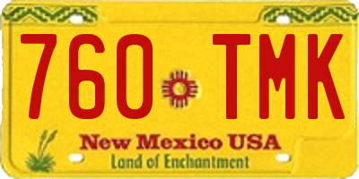 NM license plate 760TMK